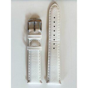 18MM White Embossed Leather Michele Strap